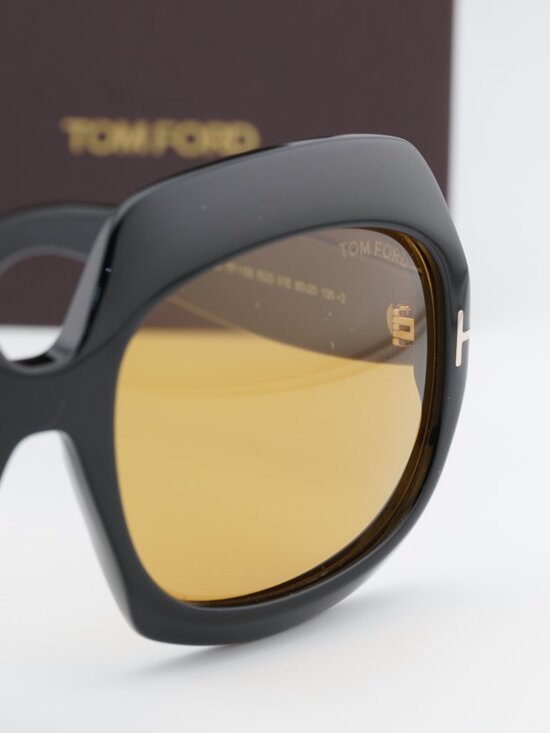 Tom Ford Ren FT1155 01E Square Sunglasses - Shiny Black/Brown main image 5